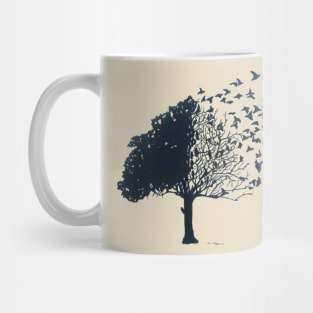 Birds flying away tree peace nature Mug